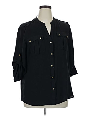 Calvin Klein 3/4 Sleeve Button-Down Shirt (view 1)