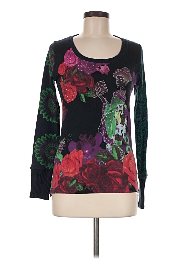 Pre-owned Desigual Long Sleeve T-shirt In Black