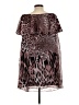 Jennifer Lopez 100% Polyester Animal Print Brown Cocktail Dress Size L - photo 2