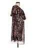 Jennifer Lopez 100% Polyester Animal Print Brown Cocktail Dress Size L - photo 4