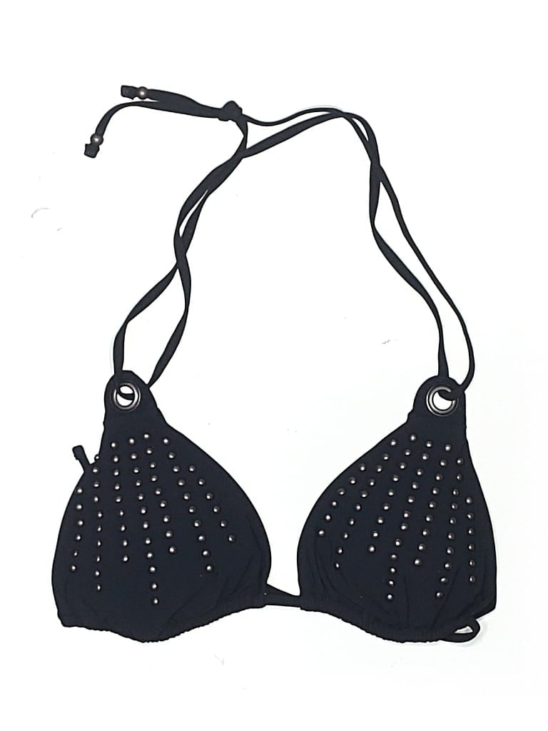 Pre-owned Nanette Lepore Swimsuit Top Black Stars Pattern Swimwear