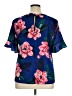 Banana Republic 100% Polyester Floral Blue Short Sleeve Blouse Size XL - photo 2