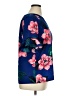 Banana Republic 100% Polyester Floral Blue Short Sleeve Blouse Size XL - photo 4