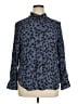 J.Crew 100% Viscose Animal Print Blue Long Sleeve Blouse Size XL - photo 1