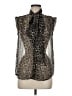 French Connection 100% Polyester Animal Print Black Sleeveless Blouse Size 6 - photo 1