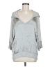 HEATHER 100% Modal Silver Gray 3/4 Sleeve Blouse Size M - photo 1
