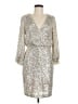 Eliza J Metallic Silver Cocktail Dress Size 8 - photo 1