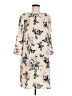 H&M 100% Polyester Floral Ivory Casual Dress Size 8 - photo 1