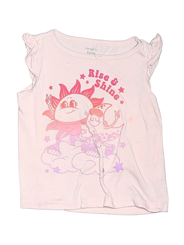 Pre-owned Carter's Kids' Sleeveless T-shirt In Pink
