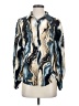 Shein 100% Polyester Print Blue Long Sleeve Blouse Size 4 - photo 1