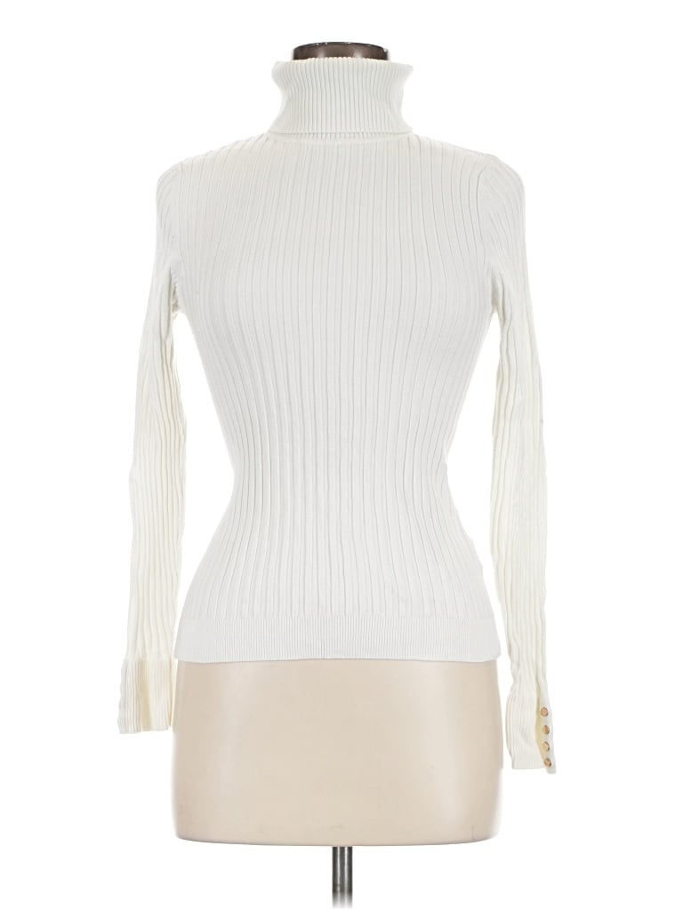 Pre-owned New Look Long Sleeve Turtleneck In Ivory