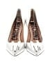 Moschino 100% Leather Metallic Silver  Logo Monogram Leather Pumps Size EU 38 - photo 2