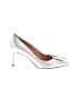 Moschino 100% Leather Metallic Silver  Logo Monogram Leather Pumps Size EU 38 - photo 1