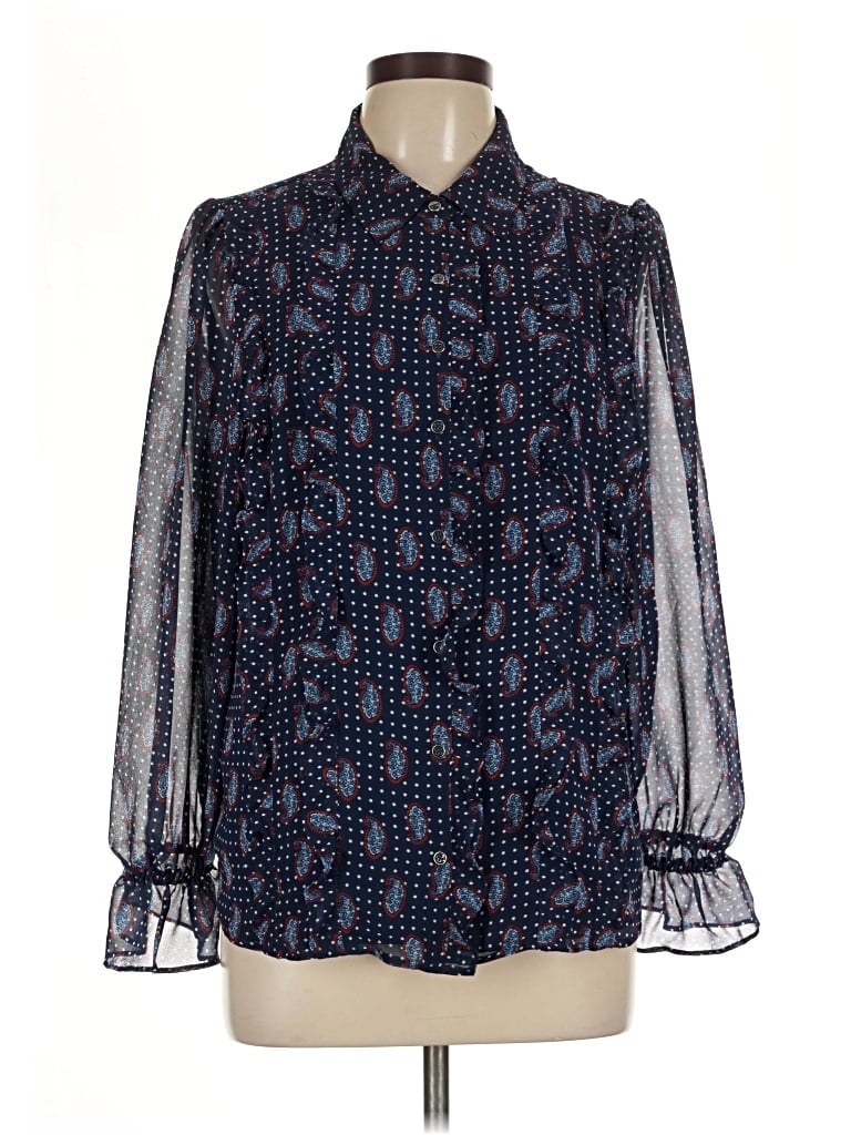Pre-owned Talbots 3/4 Sleeve Blouse In Blue