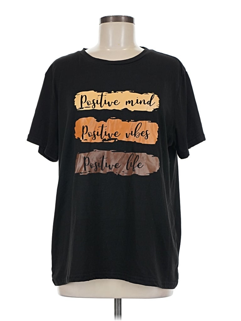 Pre-owned Shein Curve Active T-shirt In Black