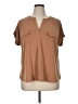 J.Jill Tan Short Sleeve Blouse Size XL Petite - photo 1