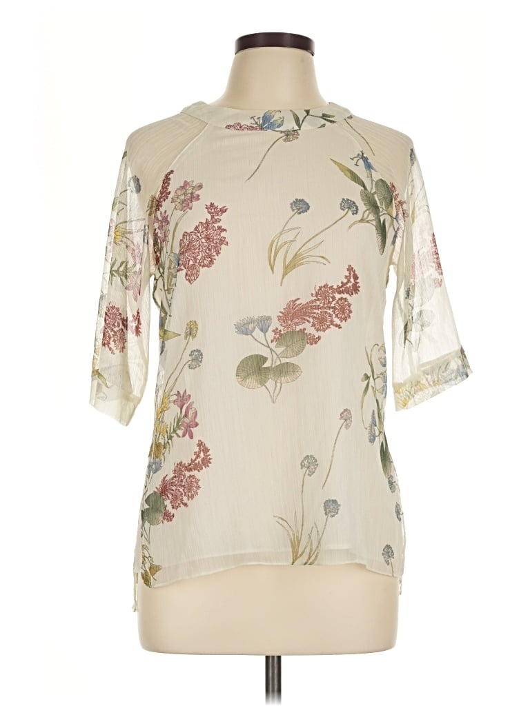 Pre-owned River Island 3/4 Sleeve Blouse In Ivory