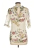 River Island 100% Polyester Floral Ivory 3/4 Sleeve Blouse Size 10 - photo 2