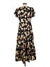 Blu Pepper 100% Polyester Floral Black Casual Dress Size L - photo 2