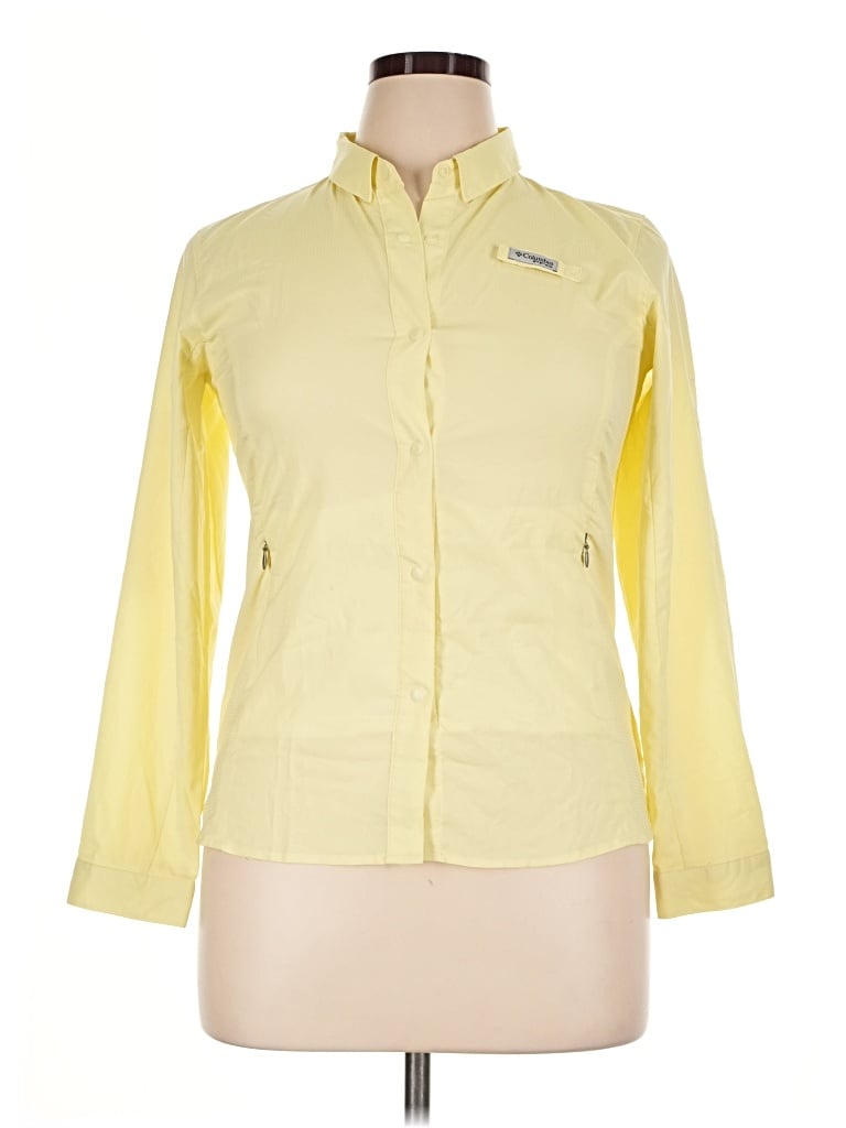 Pre-owned Columbia Long Sleeve Blouse In Yellow