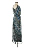En Focus Studio 100% Polyester Paisley Teal Blue Casual Dress Size 4 - photo 4