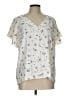 Ann Taylor 100% Polyester Ivory Short Sleeve Blouse Size L - photo 1