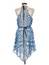 Mossimo 100% Polyester Print Blue Casual Dress Size L - photo 2