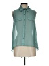 Xhilaration Teal Sleeveless Button-Down Shirt Size L - photo 1