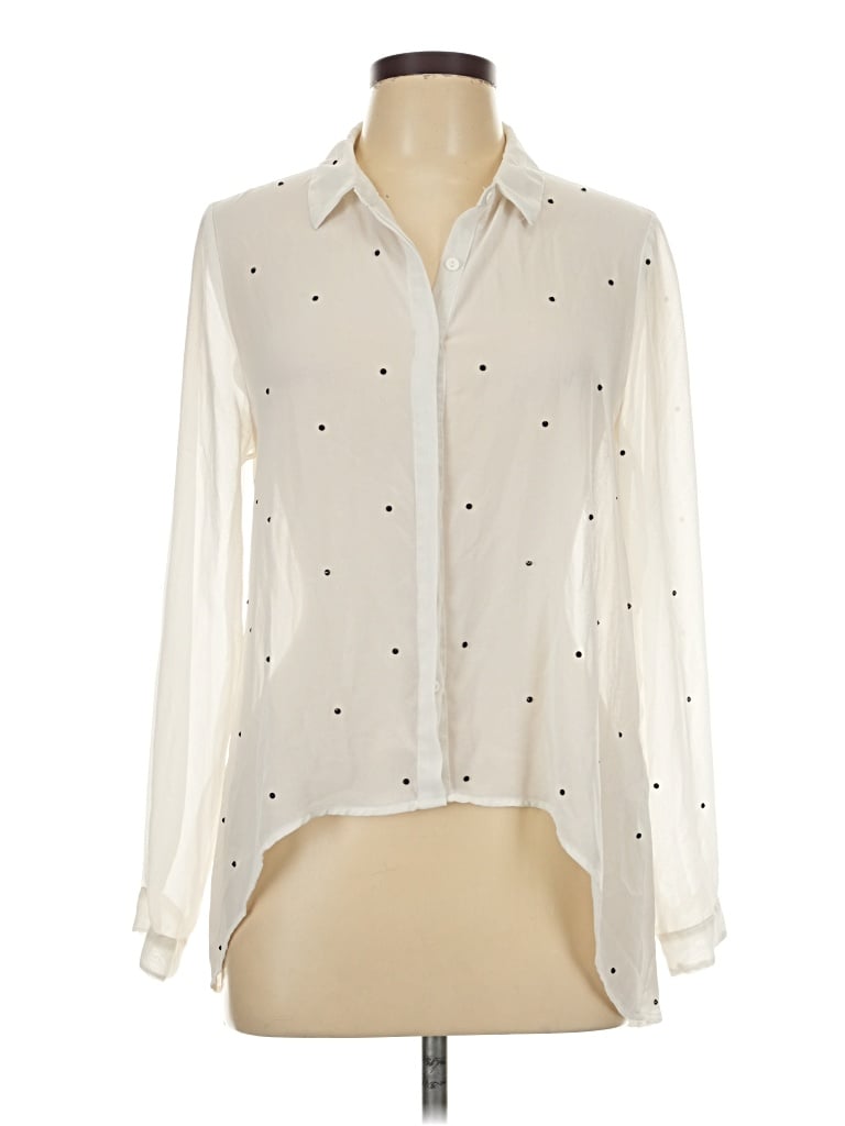 Pre-owned Xxi Long Sleeve Blouse In Ivory