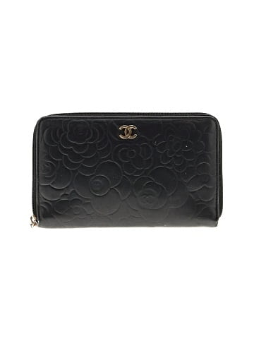 Chanel Leather Camellia Embossed Zip Around Wallet (view 1)