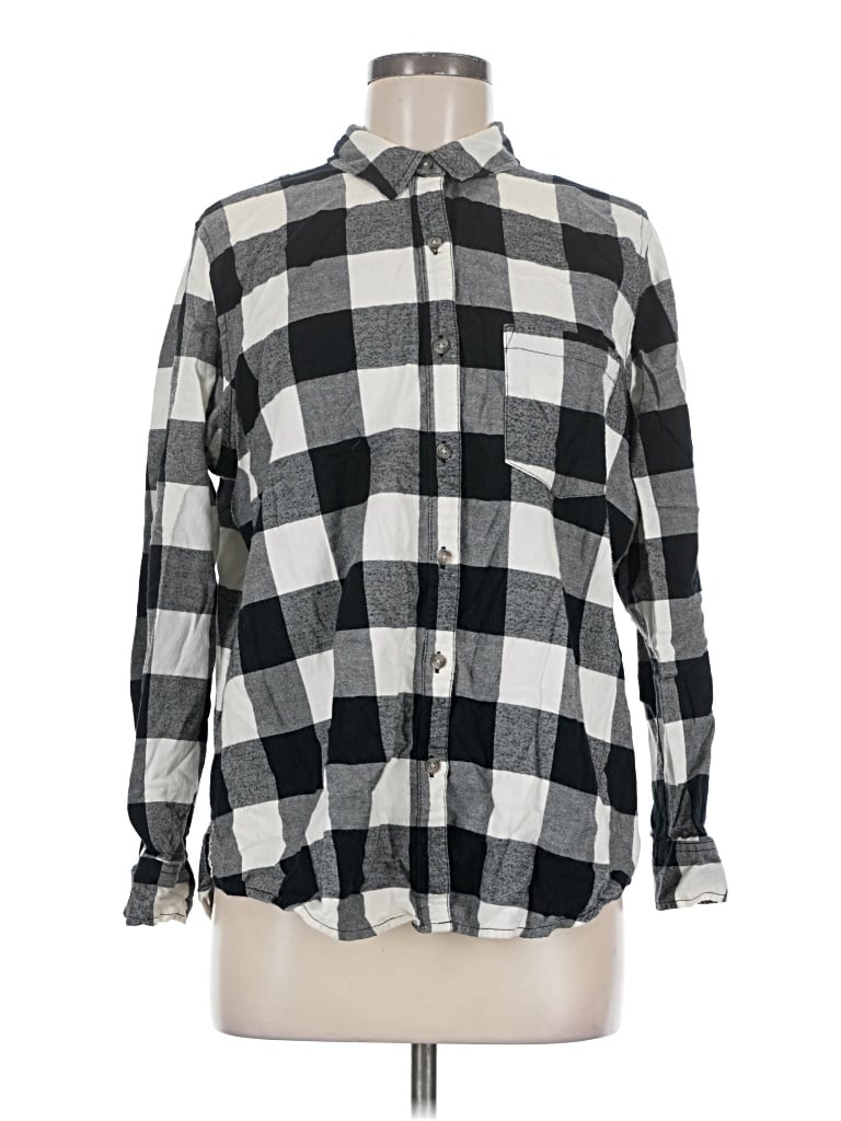 Pre-owned Universal Thread Long Sleeve Button Down Shirt In Black