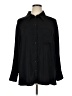 Open Edit Solid Black Long Sleeve Button-Down Shirt Size XL - photo 1
