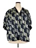 Universal Standard 100% Polyester Print Green 3/4 Sleeve Blouse Size 2XL - photo 1