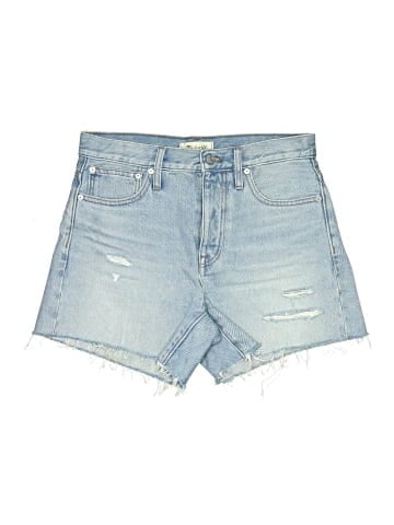 Madewell Relaxed Mid-Length Denim Shorts in Selton Wash: Ripped Edition (view 1)