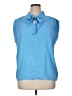 Ann Taylor LOFT 100% Polyester Blue Sleeveless Blouse Size XL - photo 1