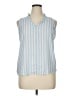Ann Taylor LOFT 100% Polyester Blue Sleeveless Blouse Size XL - photo 1