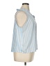 Ann Taylor LOFT 100% Polyester Blue Sleeveless Blouse Size XL - photo 4