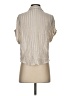 Japna 100% Rayon Stripes Tan Short Sleeve Blouse Size S - photo 2