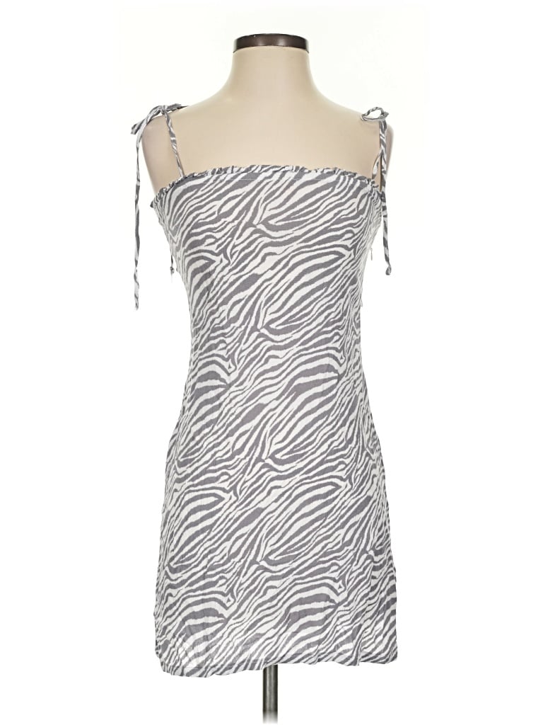 Pre-owned Dippin' Daisy's Swimwear Sleeveless Top Silver Animal Print Pattern Strapless Neckline Tops