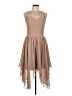 JJ's House 100% Polyester Tan Cocktail Dress Size 10 - photo 1
