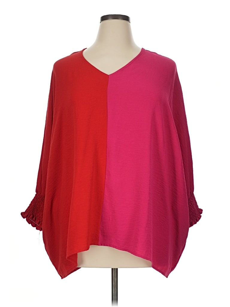 Pre-owned Cotton Bleu 3/4 Sleeve T-shirt In Red