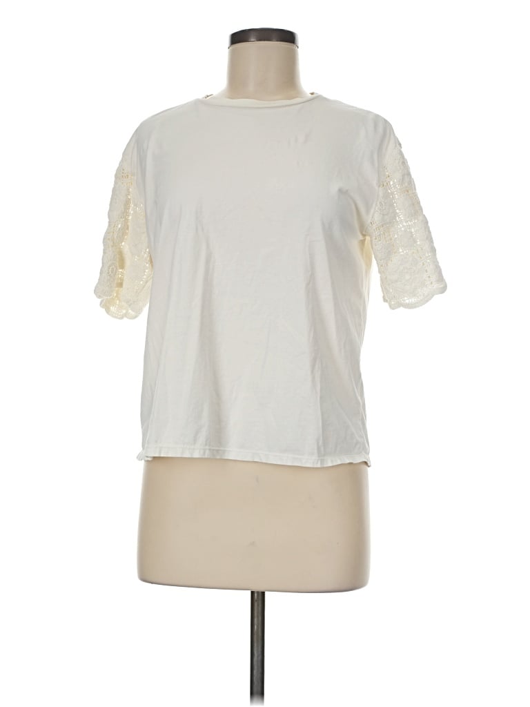 Pre-owned Mng Short Sleeve T-shirt In Ivory