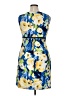 Perceptions Print Blue Cocktail Dress Size 14 - photo 2