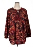 Catherines 100% Polyester Burgundy Long Sleeve Blouse Size 1X - photo 1