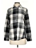 Lands' End 100% Cotton Checkered-gingham Gray Long Sleeve Button-Down Shirt Size S - photo 1