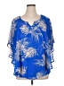 Notations 100% Polyester Blue Short Sleeve Blouse Size 1X - photo 1