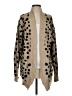 Mi ami 100% Acrylic Animal Print Tan Cardigan Size S - photo 1
