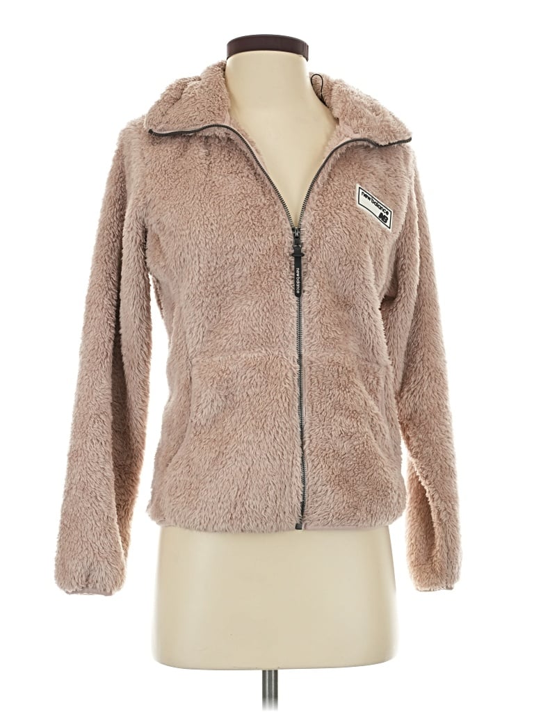 Pre-owned New Balance Faux Fur Jacket In Tan