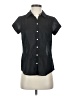 On 100% Cotton Black Short Sleeve Blouse Size M (estimated) - photo 1