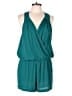 BCBGMAXAZRIA 100% Polyester Solid Teal Romper Size L - photo 1